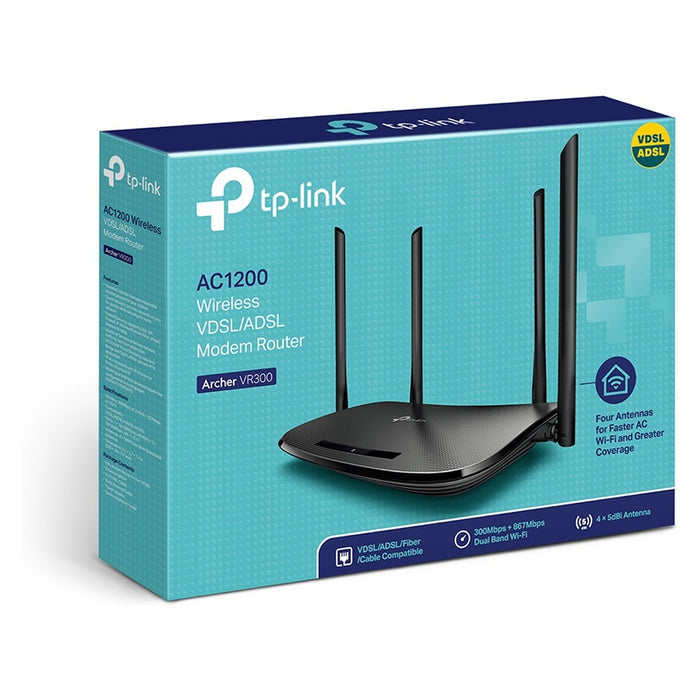 TP-Link Archer VR300 AC1200 WLAN-Router Schnelles Ethernet Dual-Band (2,4 GHz/5 GHz) 4G Schwarz