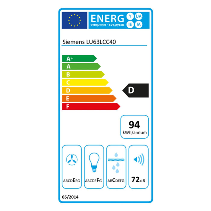 Siemens LU63LCC40 Unterbau-Dunstabzugshaube Braun 350 m³/h D