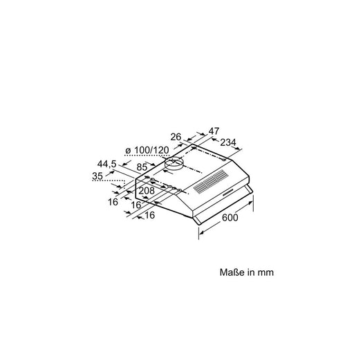 Produktbild Unterbauhaube - Bosch DUL63CC20 Unterbau-Dunstabzugshaube Serie 4 60cm weiß