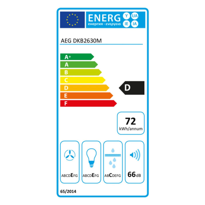 AEG DKB2630M Dunstabzugshaube Wandmontiert Edelstahl 420 m³/h D