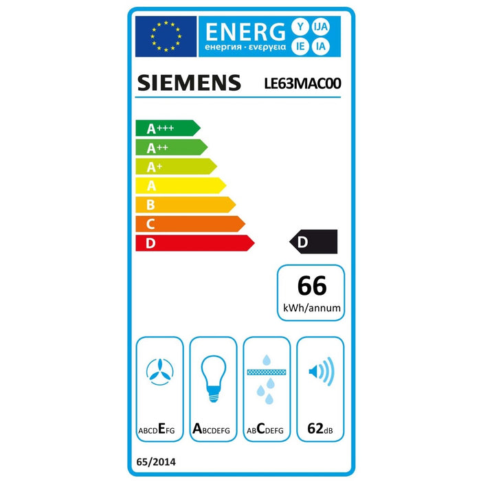 Siemens iQ100 LE63MAC00 Dunstabzugshaube eingebaut Edelstahl 360 m³/h D