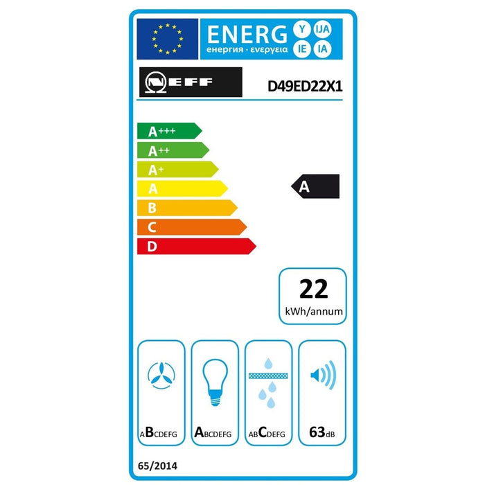 Neff D49ED22X1 Flachschirmhaube 90cm 3 Stufen + 1 Intens - Silber