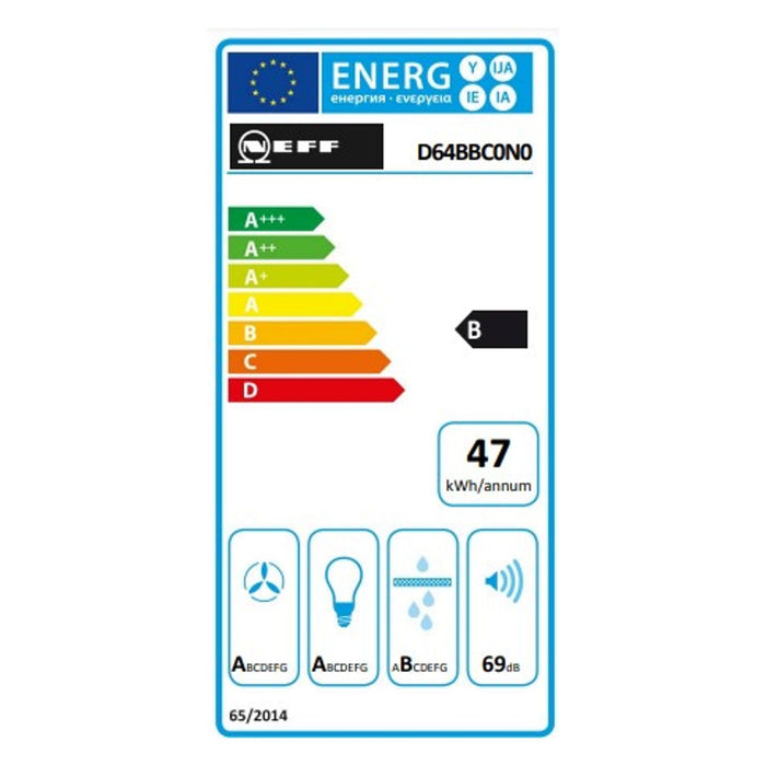 Neff D64BBC0N0 Wandhaube Edelstahl 590 m³/h A DBBC640N - Dunstabzugshaube
