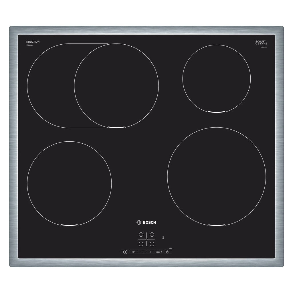 Produktbild Induktions-Kochfeld - Bosch Serie 4 PIF645BB5E Kochfeld Schwarz Integriert 60 cm Zonen-Induktionskochfeld 4