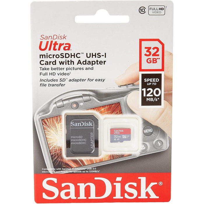 Sandisk Ultra microSDHC 32GB 120MB/s A1 Class 10 UHS-I + S