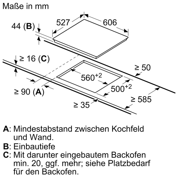 Bosch PKN675DP1D Glaskeramik-Kochfeld Serie 8
