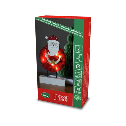 Produktbild Weihnachtsfigur - Konstsmide  LED Holzsilhouette Santa mit B LED Holzsilhouette Santa mit Baumwolle, Timer