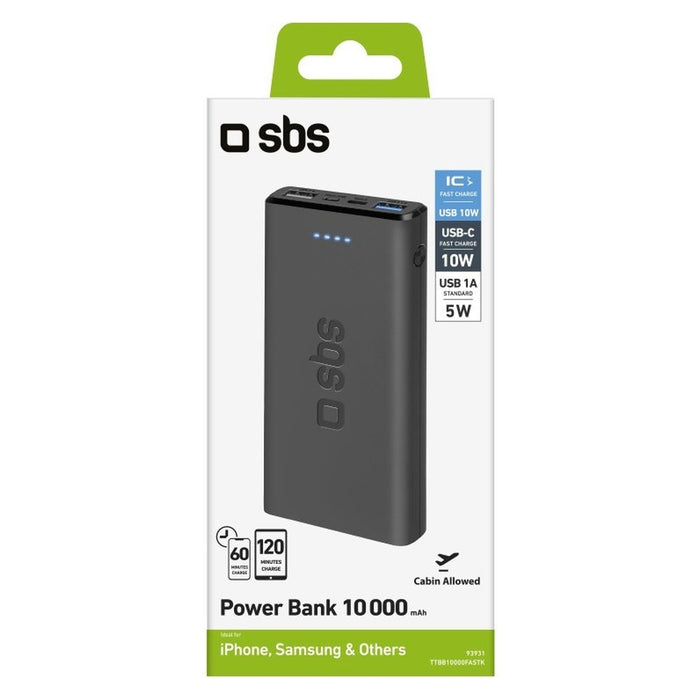 SBS TTBB10000FASTK Powerbank Lithium Polymer (LiPo) 10000 mAh Schwarz