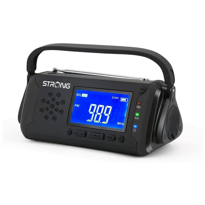 Strong EPR 1500 Solar/Kurbel Notfallradio schwarz UKW/USB/LED-Lampe/Li-Akku