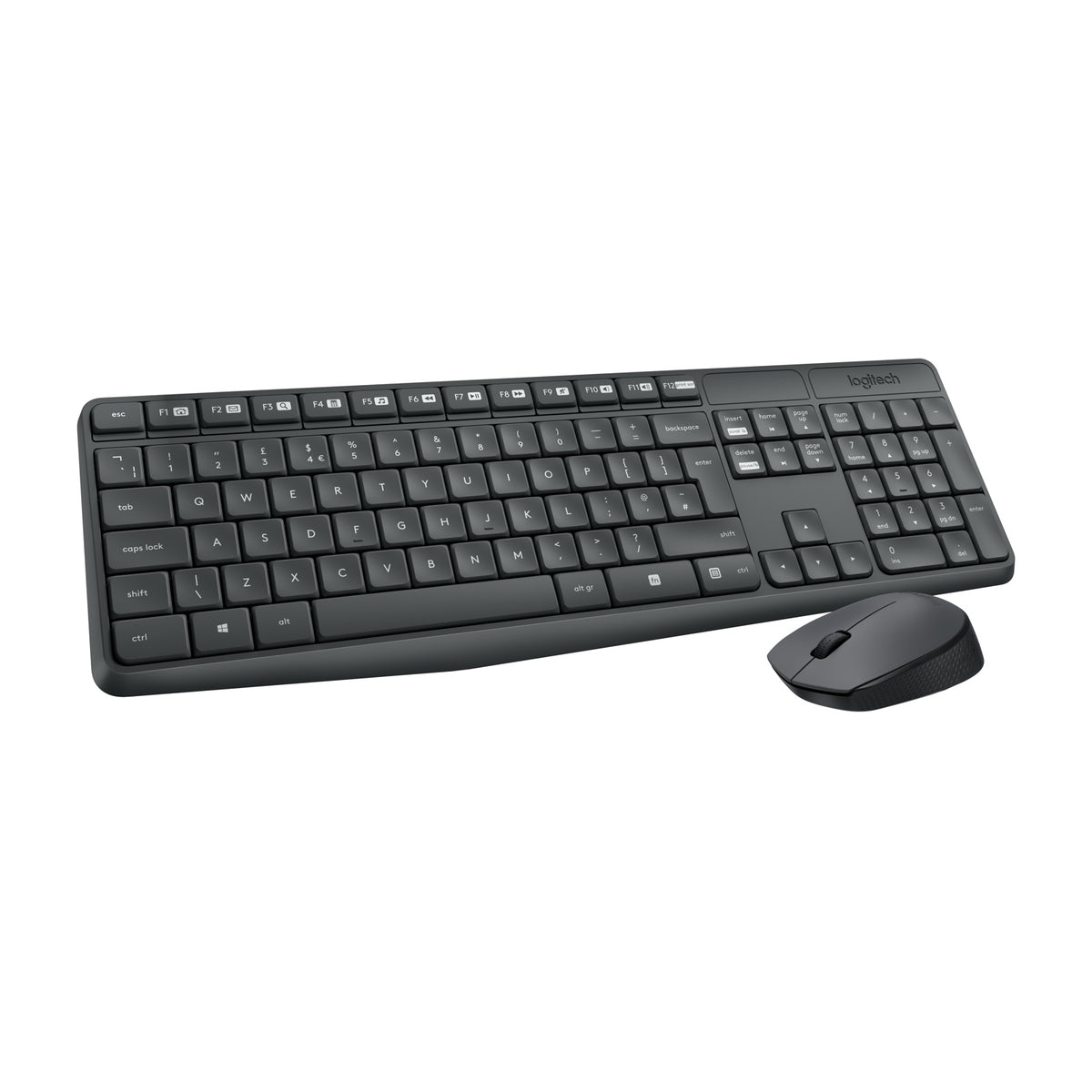 Produktbild Tastatur- und Maus-Set - Logitech MK235 kabelloses Tastatur und Maus Set QWERTZ Deutsch grau