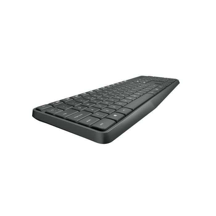 Logitech MK235 kabelloses Tastatur und Maus Set QWERTZ Deutsch grau