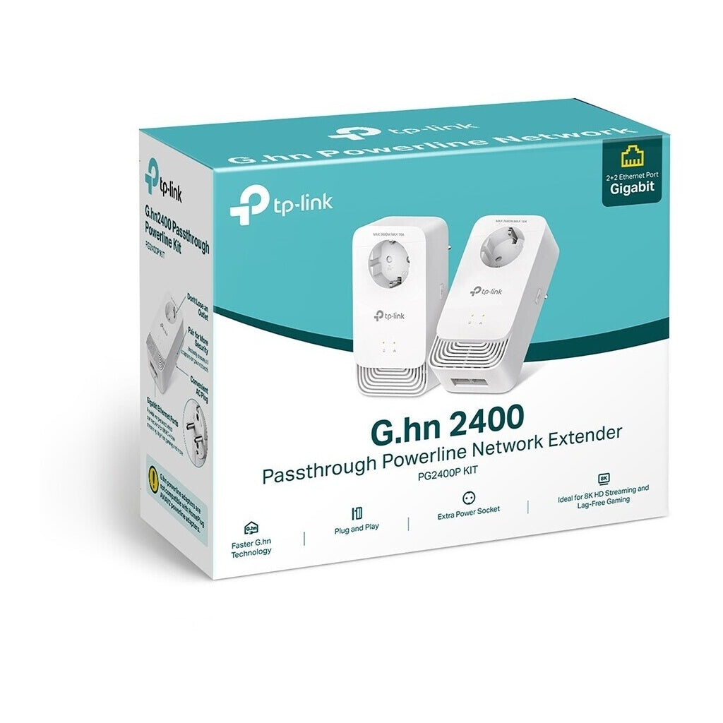 Produktbild WLAN-Adapter - TP-Link PG2400P KIT PowerLine Netzwerkadapter 1428 Mbit/s Eingebauter Ethernet-Anschluss Weiß 2