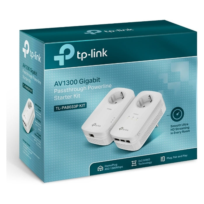 TP-Link TL-PA8033P KIT PowerLine Netzwerkadapter 1300 Mbit/s Eingebauter Ethernet-Anschluss Weiß