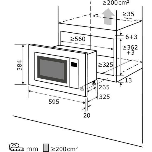 Produktbild Einbau-Mikrowelle - Exquisit EMW20-DG-020 Einbau-Mikrowelle 20 l 1000 W Schwarz