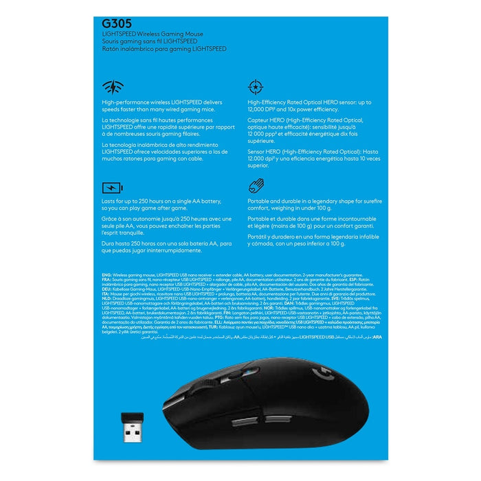 Logitech G G305 Maus rechts RF Wireless + Bluetooth Optisch 12000 DPI