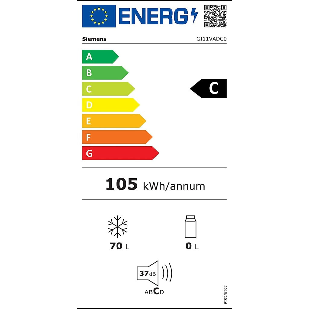 Produktbild Einbaugefrierschrank - Siemens iQ500 GI11VADC0 Einbau Gefrierschrank Integriert 70 l C Weiß