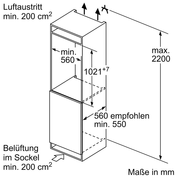 Neff KI2321SE0 Kühlschrank mit Gefrierfach Integriert 147 l E weiß