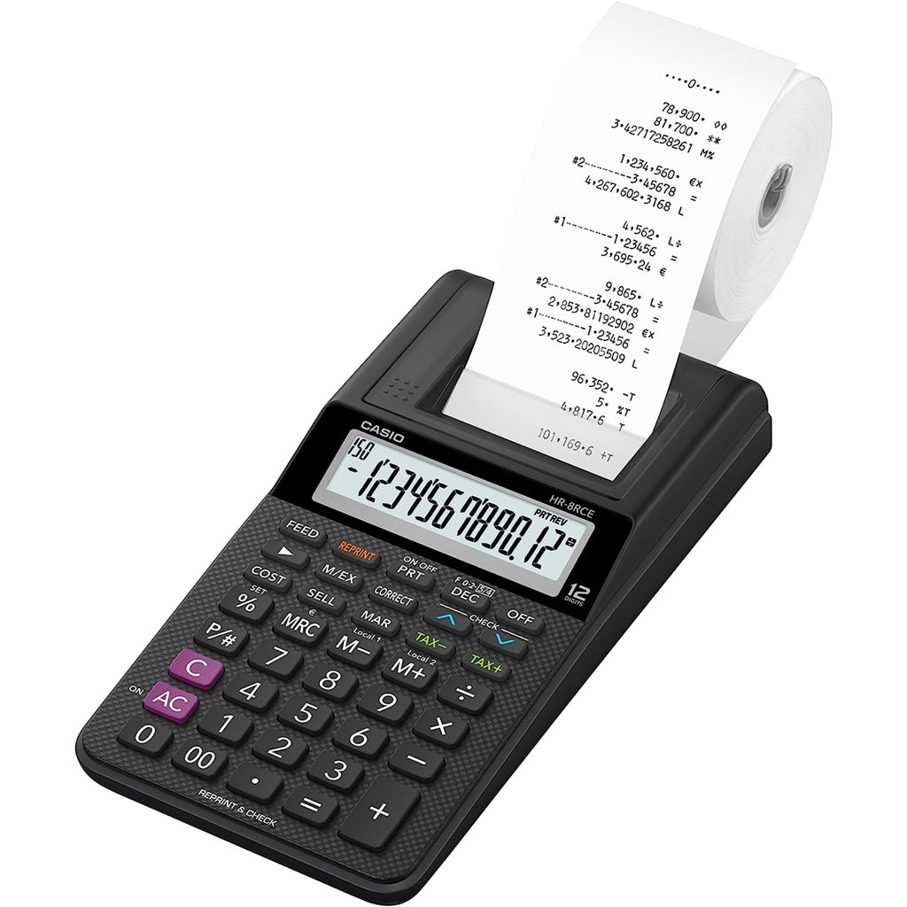 Produktbild Taschenrechner - Casio HR-8RCE-BK Taschenrechner druckender Tischrechner schwarz