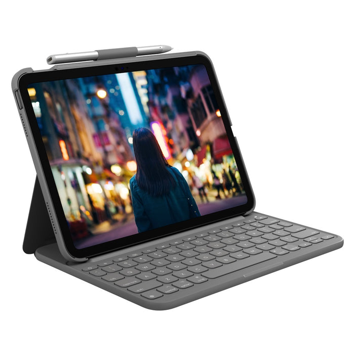 Logitech Slim Folio Grau Bluetooth QWERTZ Deutsch