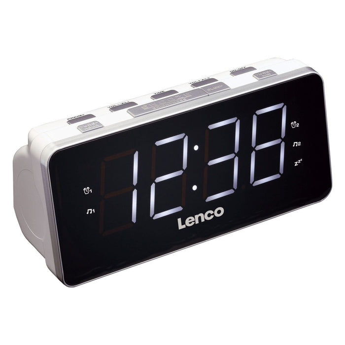 Lenco Radio-Wecker CR-18 Uhrenradio mit riesigem LED-Display, dimmbar, 2 Weckzeiten