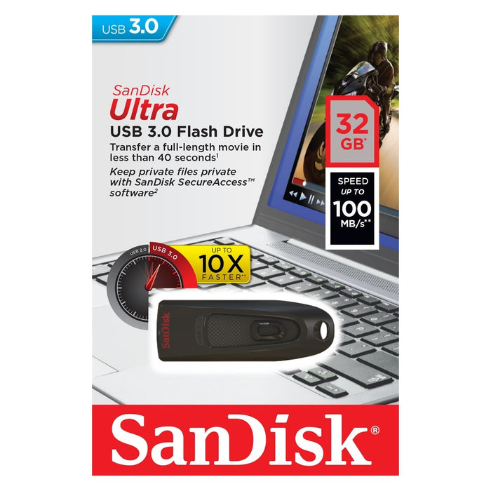 SanDisk Ultra USB-Stick 32 GB USB Typ-A 3.2 Gen 1 (3.1 Gen 1) Schwarz