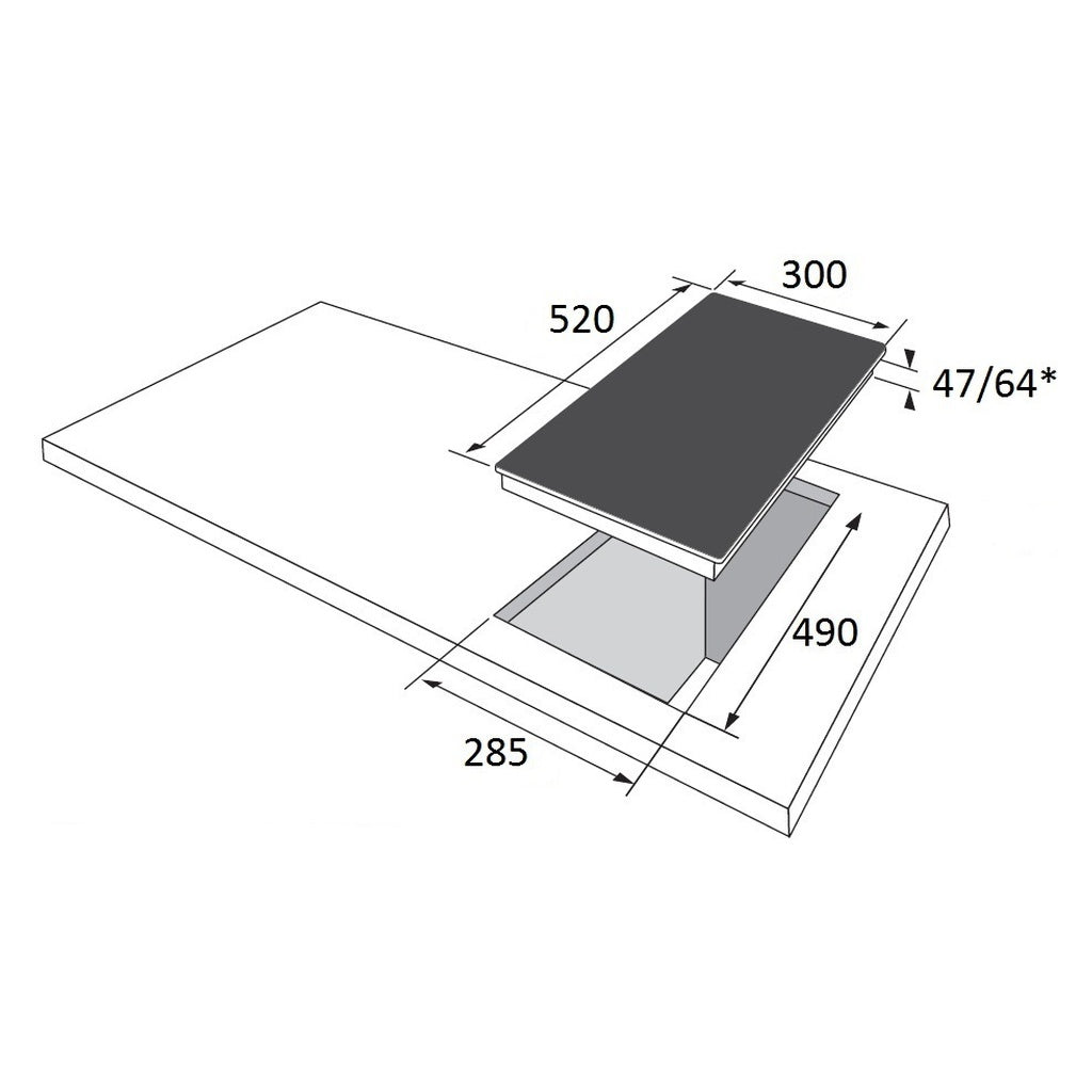 Produktbild Elektro-Kochfeld - Amica KMC 13281-3 C Kochfeld Schwarz Integriert 30 cm Keramik 2 Zone(n)
