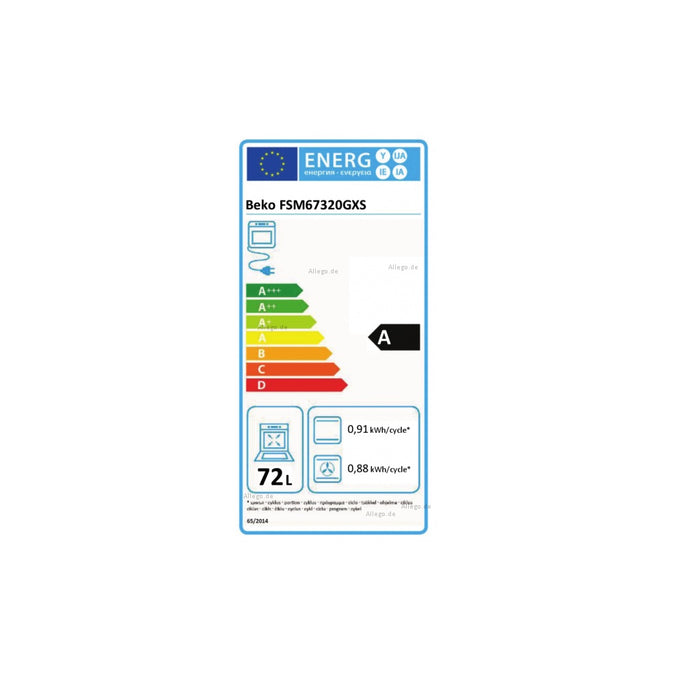 Beko FSM67320GXS Küchenherd Freistehender Herd Keramik Edelstahl A