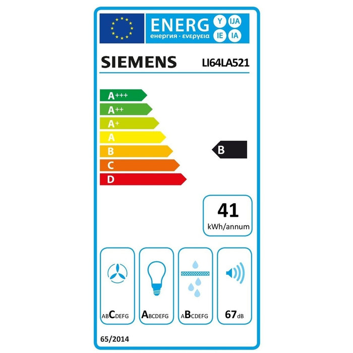 Siemens iQ100 LI64LA521 Dunstabzugshaube Halb eingebaut (Pullout) Metallisch, Silber 389 m³