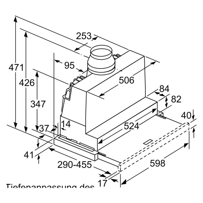 Siemens iQ500 LI67RA561 Dunstabzugshaube Halb eingebaut (Pullout) Edelstahl 392 m³/h A