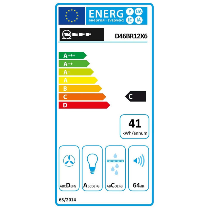 Neff D46BR12X6 Dunstabzugshaube Halb eingebaut (Pullout) Edelstahl 328 m³/h C