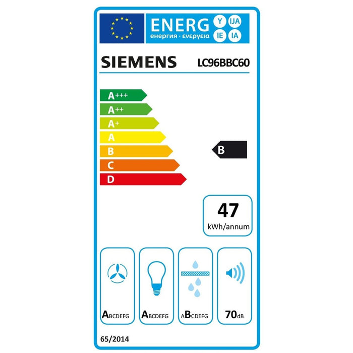 Siemens iQ100 LC96BBC60 Dunstabzugshaube Wandmontiert Schwarz 619 m³/h B