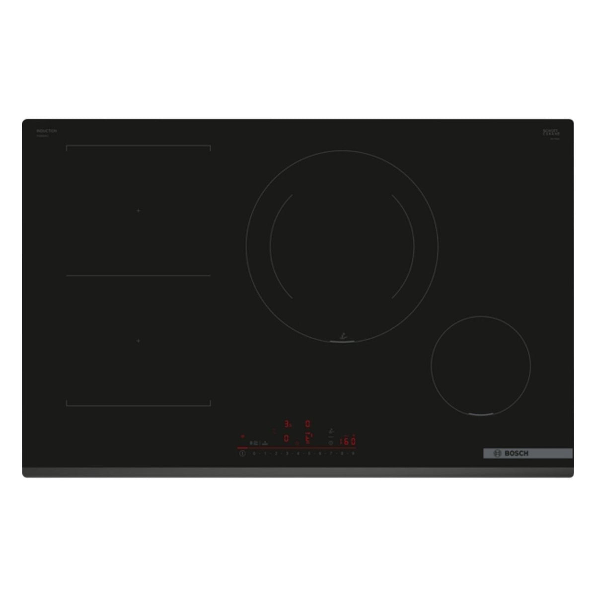 Produktbild Induktions-Kochfeld - Bosch Serie 6 PVS831HC1E Kochfeld Schwarz Integriert 80 cm Zonen-Induktionskochfeld 4 Zonen