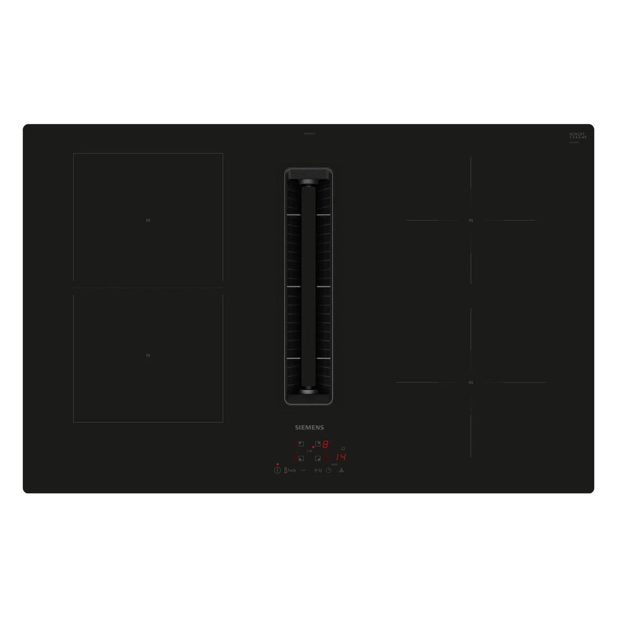 Produktbild Kochfeld mit Dunstabzug - Siemens iQ300 ED811BS16E Induktionskochfeld mit Dunstabzug integriert 80cm