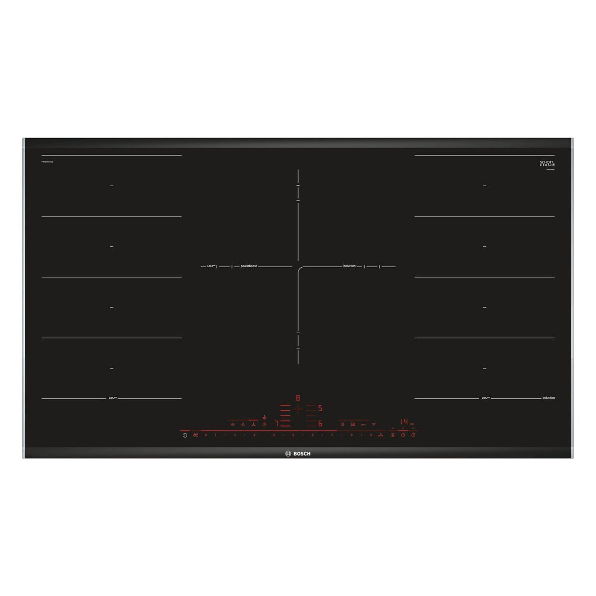 Produktbild Induktions-Kochfeld - Bosch Serie 8 PXV975DV1E Induktionskochfeld Integriert 5 Zonen 90 cm Schwarz