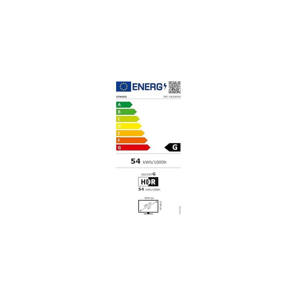 Produktbild LED-Fernseher - Strong SRT43UD6593 43 Zoll (108 cm) 4K-Fernseher Ultra HD Smart-TV WLAN Silber 250 cd/m²