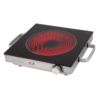 PC-EKP 1210 Schwarz, Edelstahl Arbeitsplatte 36 cm Keramik 1 Zone(n)