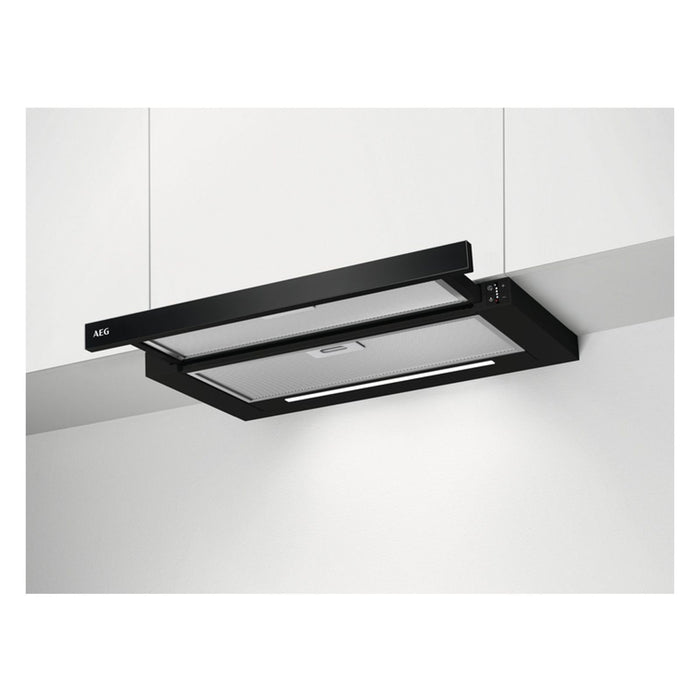 AEG DPE5660B Dunstabzugshaube Halb eingebaut (Pullout) Aluminium, Schwarz 400 m³/h