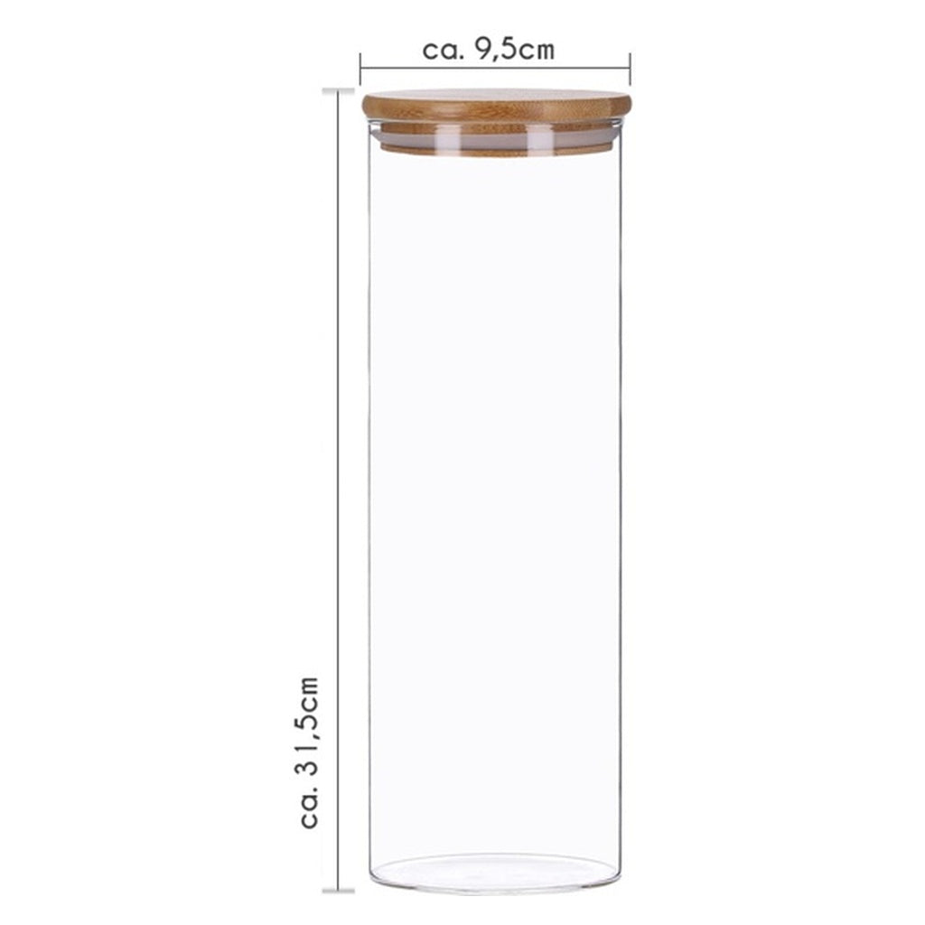 Produktbild Vorratsglas - TP 6er Set Vorratsglas mit Bambusdeckel, luftdicht stapelbar inkl. 8 Kreidetafelsticker und Stift