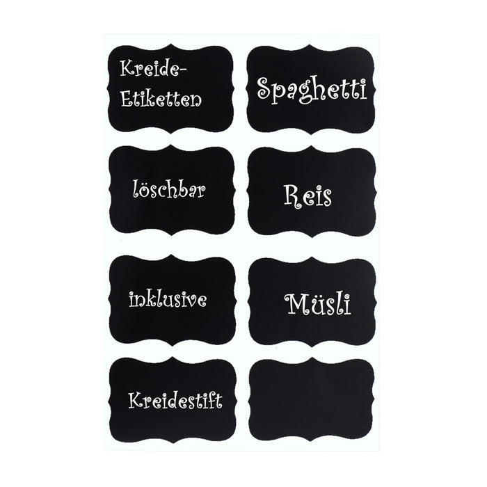 TP 4er Set Vorratsglas mit Bambusdeckel und 8 Kreidetafel- Sticker (4 x 1200ml)