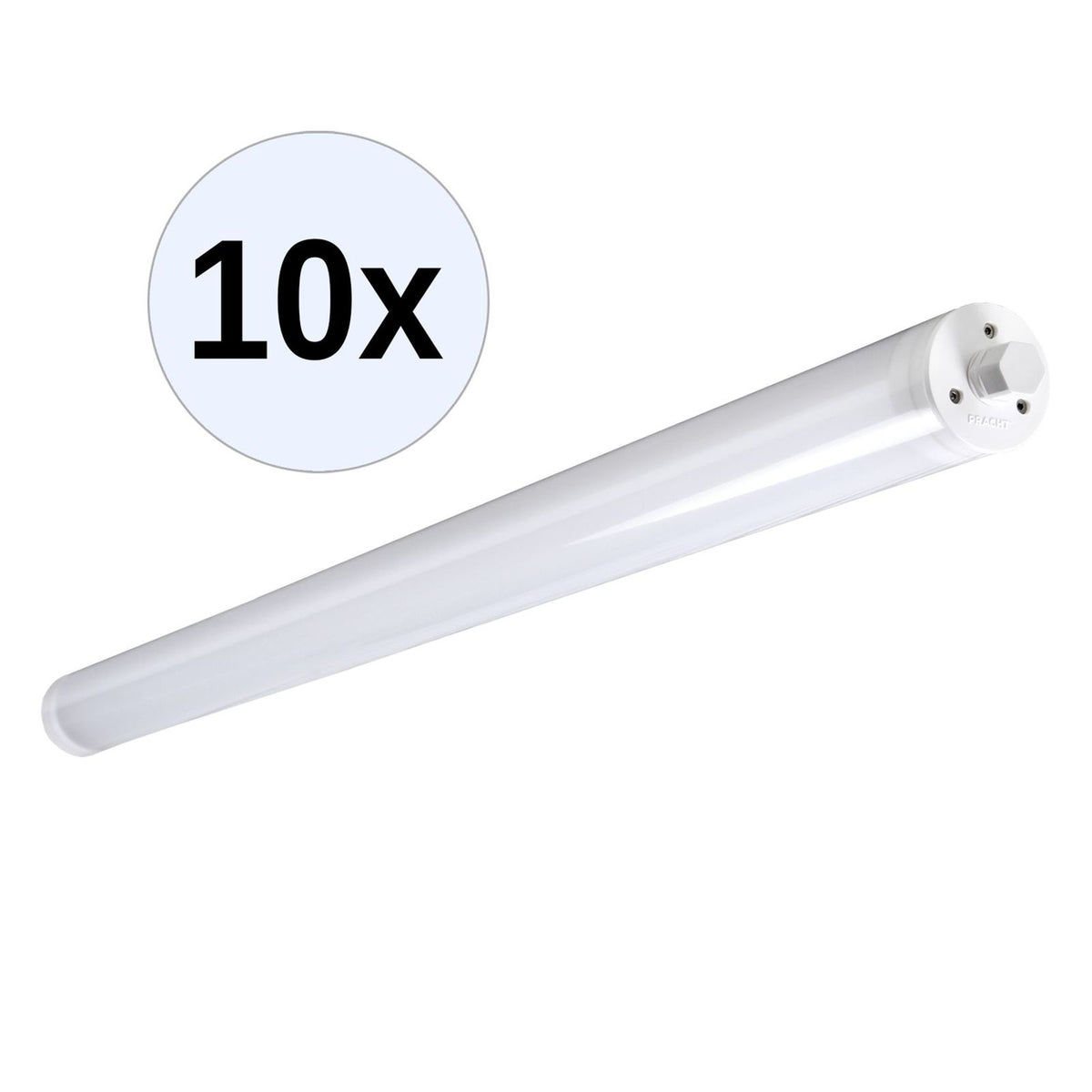 Produktbild LED Außen-Deckenleuchte - PRACHT TUBIS BL LED-Rohrleuchte 1,3m für Decken-/ Wandleuchte mit 1x24W, 2800lm 10 Stk.