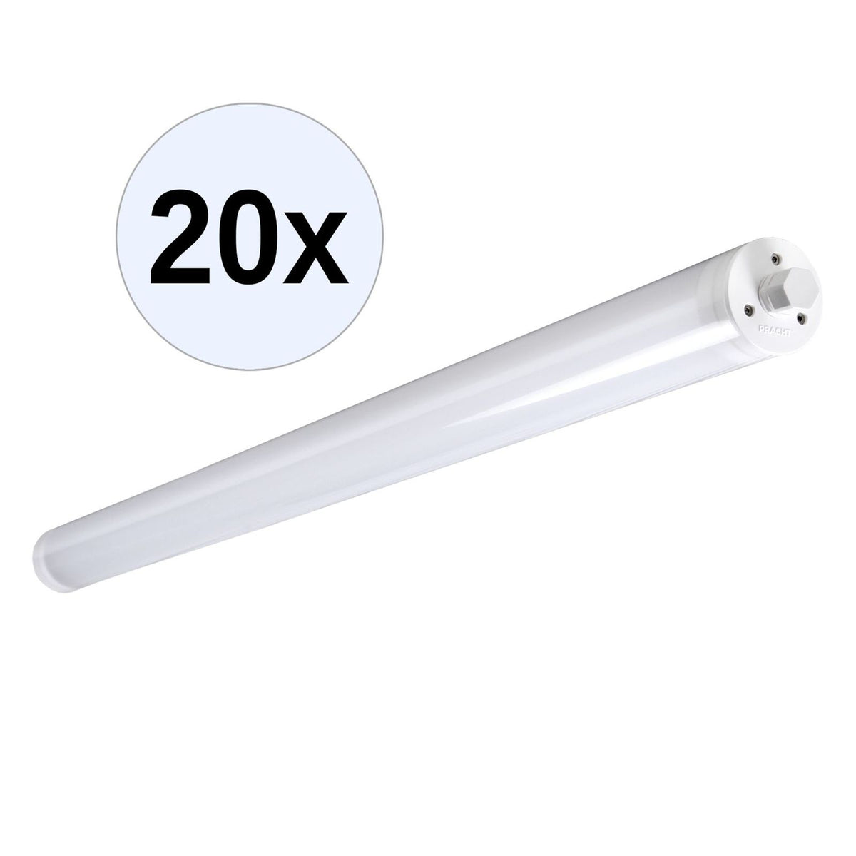 Produktbild LED Außen-Deckenleuchte - PRACHT TUBIS BL LED-Rohrleuchte 1,3m für Decken-/ Wandleuchte mit 1x24W, 2800lm 20 Stk.
