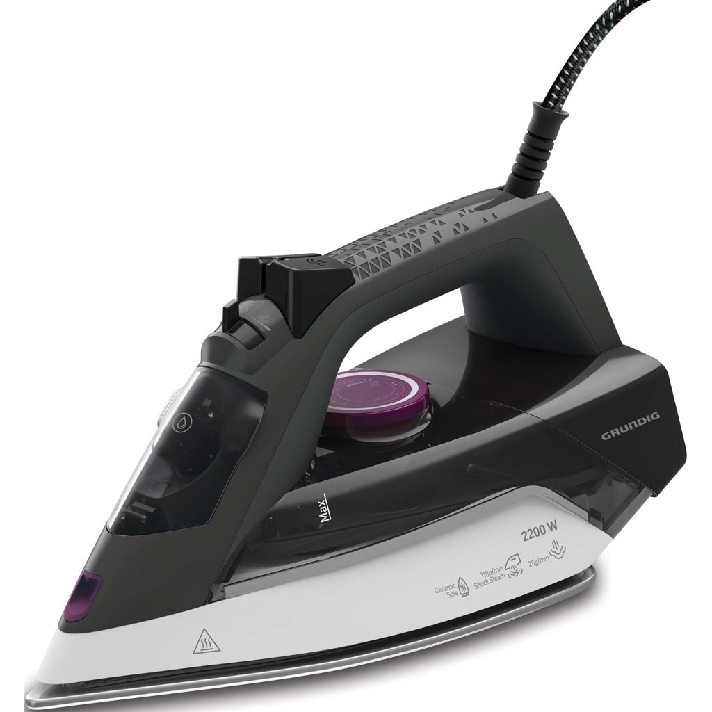 Produktbild Dampfbügeleisen - Grundig Dampfbügeleisen SI 4850 grau/weiß/lila