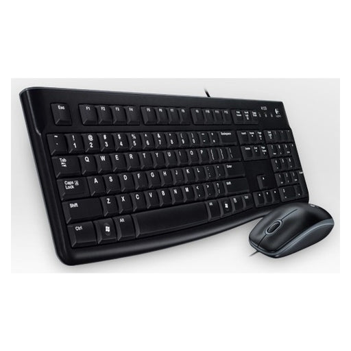 Produktbild USB-Tastatur - Logitech MK120 USB-Tastatur-Maus Set schwarz (1000 DPI, QWERTZ, kabelgebunden, beidhändig)