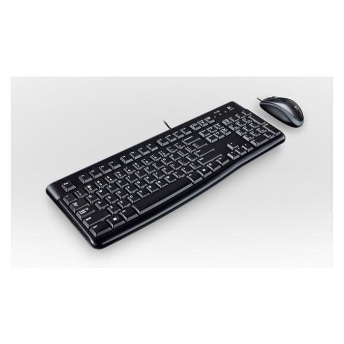 Logitech MK120 USB-Tastatur-Maus Set schwarz (1000 DPI, QWERTZ, kabelgebunden, beidhändig)