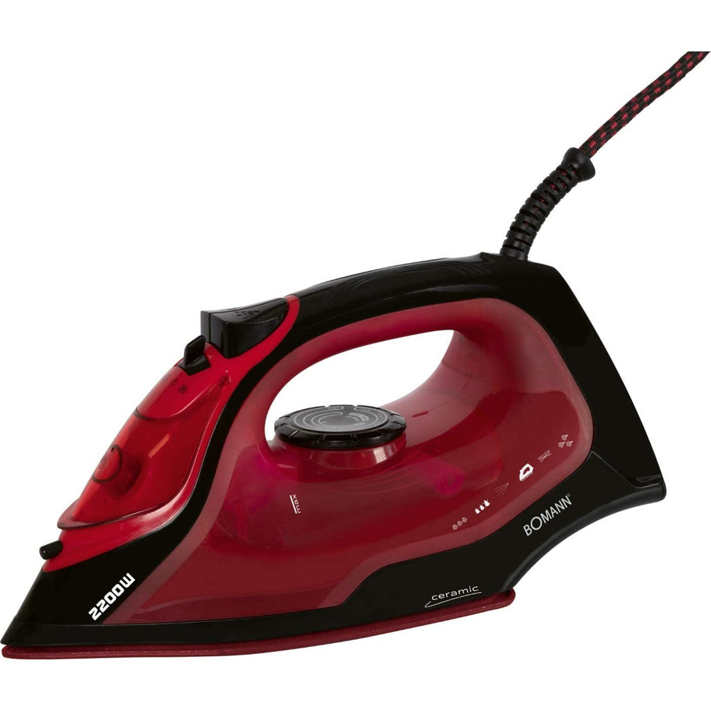 Produktbild Dampfbügeleisen - Bomann DB 6035 CB Dampfbügeleisen Keramiksohle schwarz / rot