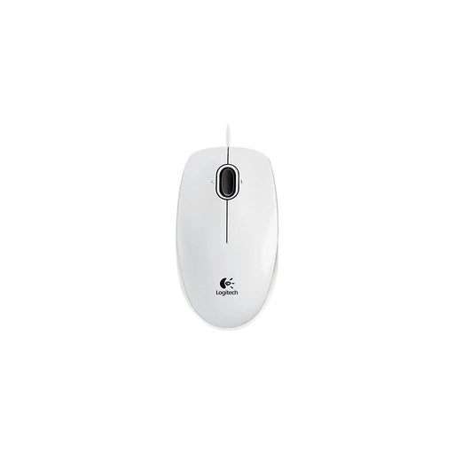 Produktbild ergonomische Maus - Logitech B100 optische USB-Maus weiß (kabelgebunden, beidhändig)