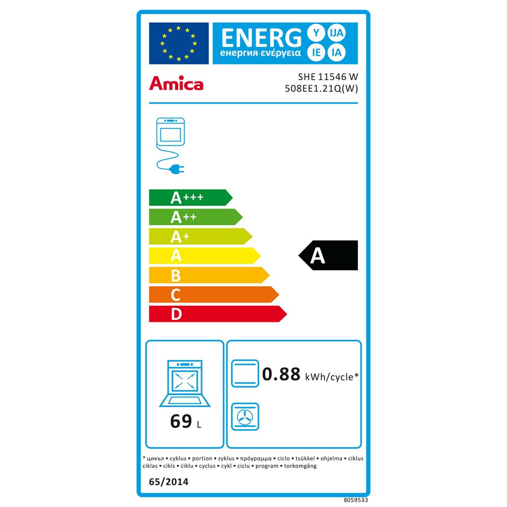 Produktbild Einbaubackofen - Amica Elektroherd K3 SHE 11546 W weiß
