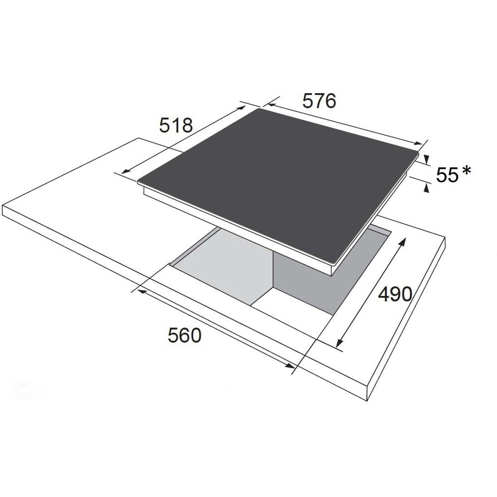 Produktbild Induktions-Kochfeld - Amica EB-Autark-Kochfeld Indukt. 60cm KMI 754 600 C