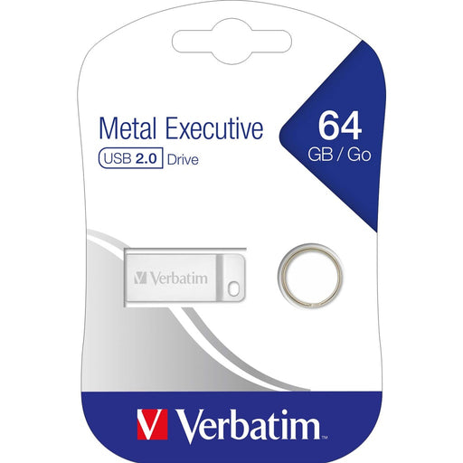Produktbild USB-Stick - Verbatim USB-Stick 64GB 2.0 Metal Executive VERBATIM 98750 silber