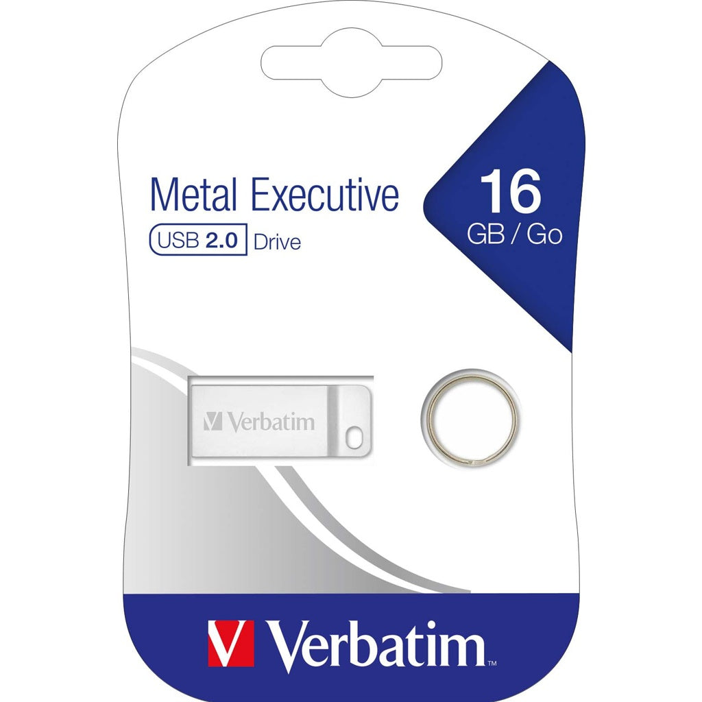 Produktbild USB-Stick - Verbatim USB-Stick 16GB 2.0 Metal Executive VERBATIM 98748 silber